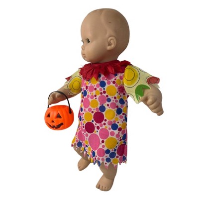 Doll Clothes Superstore Halloween Clown Costume Dress for 14-15 Inch Baby Dolls with Pumpkin Bucket — фото 3