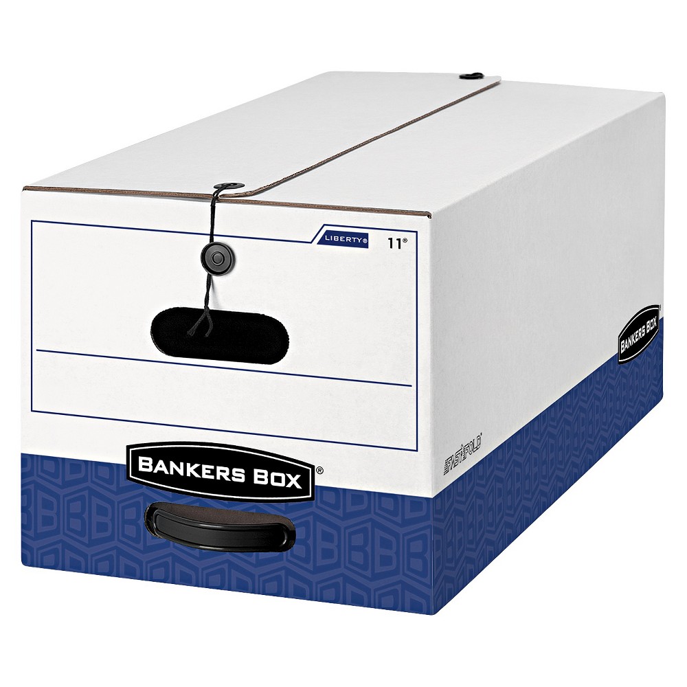 UPC 077511000119 product image for Bankers Box Liberty Max Strength Storage Box - White/Blue (12/Carton) | upcitemdb.com