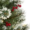 3ft. Frosted Pine Artificial Christmas Tree with 50 Clear LED Lights & Berries – Compact Festive X-Mas Décor - 3 of 4