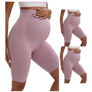 INSPIRE CHIC 3 Packs Women's Maternity High Waist Soft Belly Support Butt Lifters Thigh Slimmers - 1 of 4