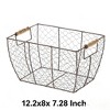 Angel Sar 4Pcs Decorative Chicken Wire Basket, Brown Rustic Storage Basket with Wood Handles, 12.2x8x7.28 Inch - 3 of 4