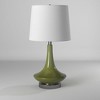 Table Lamp Green Finish with White Hardback Fabric Shade - StyleCraft: Mid-Century Modern, UL Listed, E26 Socket - 2 of 4