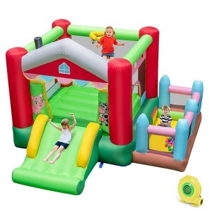 Safstar 4-in-1 Farm Themed Inflatable Bounce House with Slide Ball Pit &480 W  Blower - 1 of 4