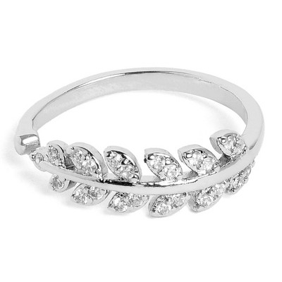 SOHI Women's Silver Foliage Finger Ring