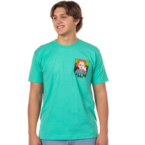 Seven Times Six Chucky T Shirt Call Me Horror Movie Mens Adult Front Back Graphic Print Green - 1 of 4
