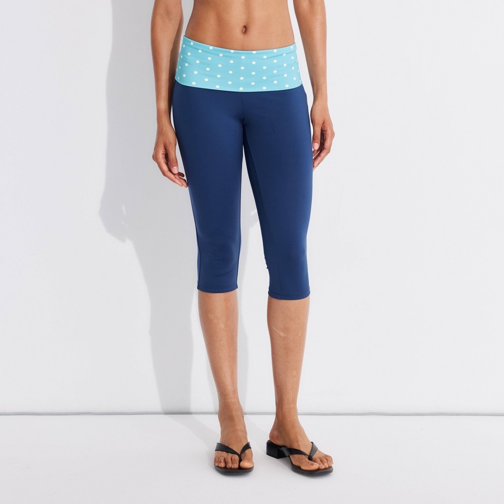 Women's Low-Rise Foldover Capri Skinny Leg Pants - Wild Fable™ Navy Blue M