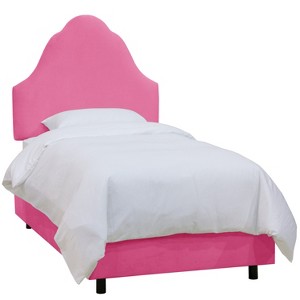 Queen Kids Arched Microfiber Bed Premier Hot Pink - Skyline Furniture
