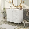 Whisen 36 in. Bathroom Storage Cabinet Bathroom Vanity with Ceramic Sink, Soft Close Door and 3 Drawers - 2 of 4