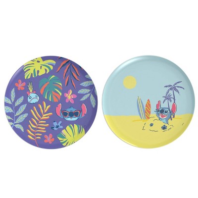 Zak Designs Disney Stitch 2pk 10" Melamine Dinner Plate Set