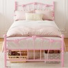 Twin Bed Frame with Heart Shaped Headboard and Tailboard, Heavy Metal Slat Support, Noiseless - 2 of 4