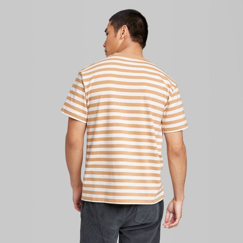 Men's Striped Short Sleeve Crewneck T-Shirt - Original Use™ Tan, 3 of 4