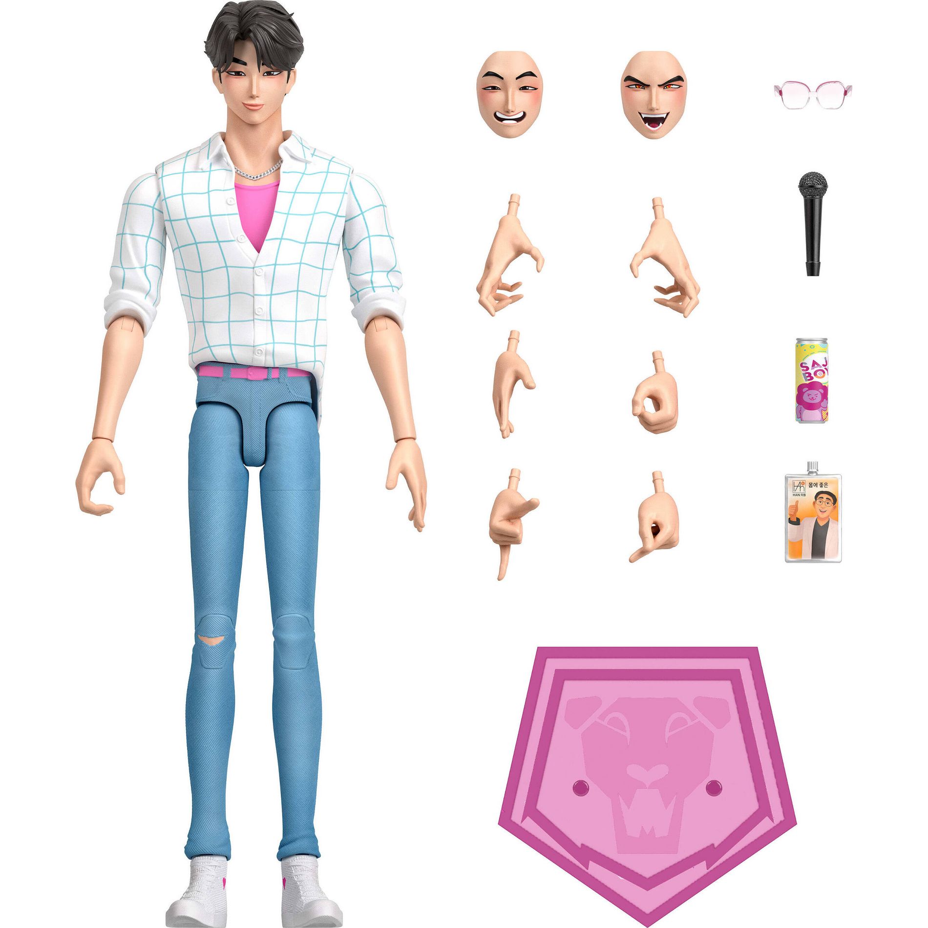 KPop Demon Hunters Saja Boys Jinu 6.7" Action Figure with Accessories & Swappable Faces & Hands