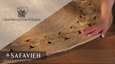 Hand-Knotted Soft Jute 8' Round Area Rug with Non-Slip Backing