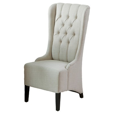 Champion Tufted Fabric Dining Chair Wood/Light Beige - Christopher Knight Home