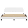 vidaXL Bed Frame with Headboard White 59.8 in.x79.9 in. Queen Faux Leather - 4 of 4
