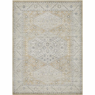 Hauteloom Nydia Beige Medallion Area Rug
