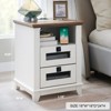 OKD 18'' Nightstand with Charging Station & 2 Drawers, Square End Table - image 3 of 4