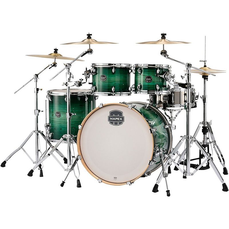 Mapex Armory Series Exotic Rock 5-Piece Shell Pack With 22" Bass Drum Emerald Burst, 3 of 4