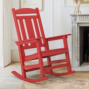 Arceso Outdoor Rocking Chair and Side Table Set, Weather Resistant Proch Rocker for Adult - 1 of 4