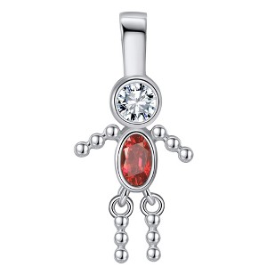 Baby Boy Birthstone Charm for Mom |Girl Birthday Kids for Family Tree Grandma Grandkids Necklace by Ginger Lyne CZ  Sterling Silver - 1 of 4