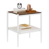 Syemin 2-Piece Rectangular Side Table Set, Double-Layer Coffee Table with Tempered Glass Top for Modern Living Room, White, 19.1"*15.35"*21.14" - 3 of 4