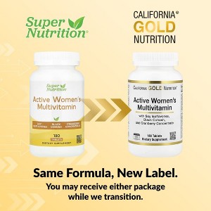 California Gold Nutrition Active Women's Multivitamin with Black Cohosh, Soy Isoflavones, and Cranberry Concentrate, 180 Tablets - 1 of 4