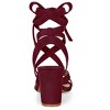 Allegra K Women's Open Toe Front Crisscross Chunky Heel Lace Ups Sandals - 3 of 4