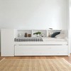 Twin Size Wood Daybed with Trundle, Storage Drawers, Shelves and Desk, Daybed Frame for Bedroom or Guest Room,kids bed - 3 of 4