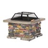 Coolbibila 28" Square Outdoor Concrete Wood Burning Fire Pit Table with Lid,Patio Fireplace Wood Burning Outdoor Garden,Backyard Fire Bowl - 3 of 4