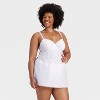 Women's Woven Cotton Lingerie Babydoll Dress - Auden™ White - 4 of 4