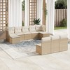 vidaXL 10 Piece Patio Sofa Set with Cushions - Beige and Cream Without Table - 2 of 4