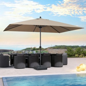 PURPLE LEAF Patio Umbrella Outdoor Table Umbrella Aluminum Frame Market Umbrella Sun Umbrella with 8 Sturdy Ribs - 1 of 4