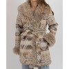Women's SANTRO FUR BELTED COAT - Blue B - 2 of 4