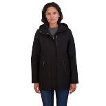 Women's Softshell Long Anorak Jacket, Waterproof and Hooded Windbreaker Raincoat - S.E.B. By SEBBY