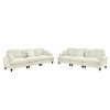 Classic Chenille Sleeper Sofa Couch with Flared Arms, Removable Skirt & 3 Ottomans - 2 of 4