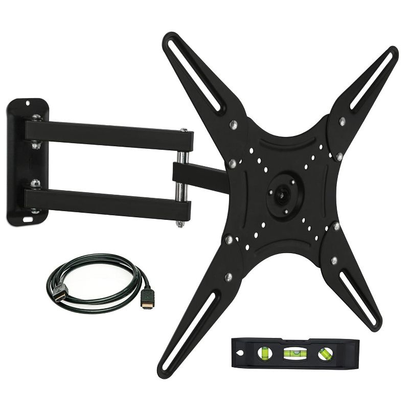 Mount-It! TV Wall Mount Full Motion LCD, LED 4K TV Swivel Bracket for 23 - 55 inch Screen Size, Compatible with VESA 400x400, 66 Lbs. Capacity, Black, 4 of 9