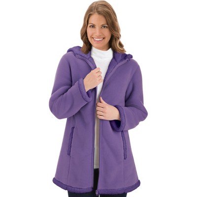 Collections Etc Polar Fleece Lined Zip Up Coat