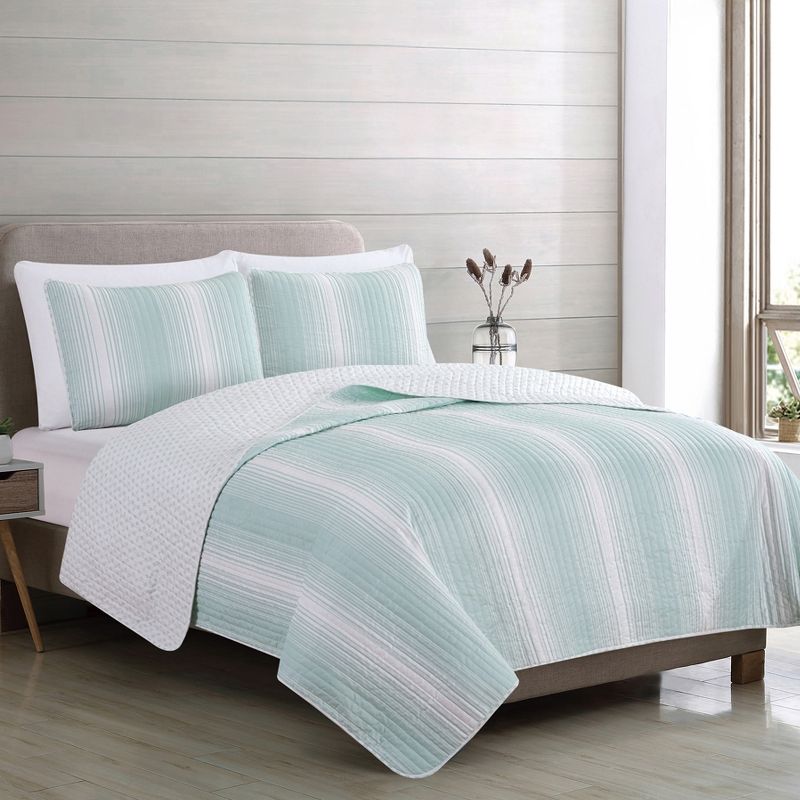 Great Bay Home Stripe Reversible Quilt Set With Shams, 3 of 6