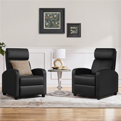 Yaheetech Set of 2 Modern PU Leather Recliner Sofas - Thumbnail 2