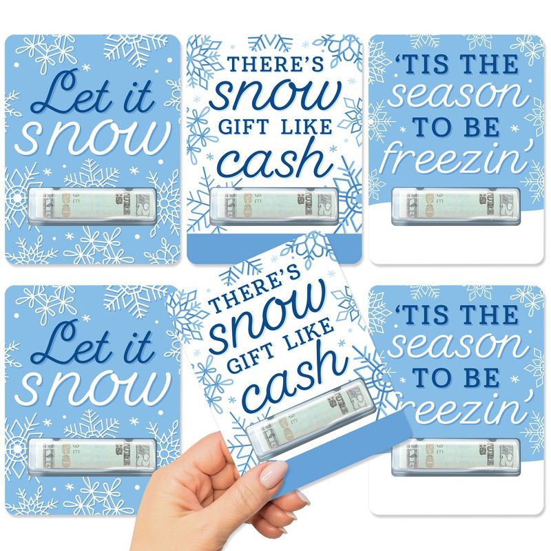 Big Dot of Happiness Blue Snowflakes - DIY Assorted Winter Holiday Party Cash Holder Gift - Funny Money Cards - Set of 6, 1 of 9