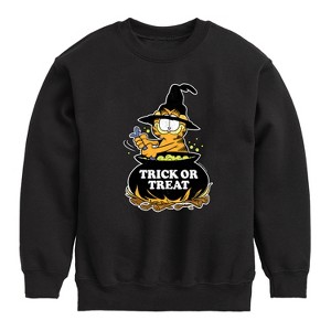 Boys' - Garfield - Trick Or Treat Graphic Long Sleeve Fleece Sweatshirt - 1 of 4