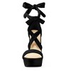Allegra K Women's Open Toe Soft Insole Lace Up Platform Block Heel Sandals - 3 of 4