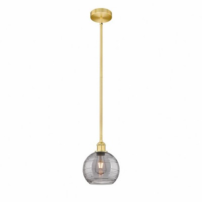 Athens Deco Swirl - 1 Light Stem Hung Mini Pendant In Industrial Style-9.38 Inches Tall and 8 Inches Wide