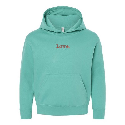 The Juniper Shop Embroidered Love Typewriter Youth Graphic Hoodie