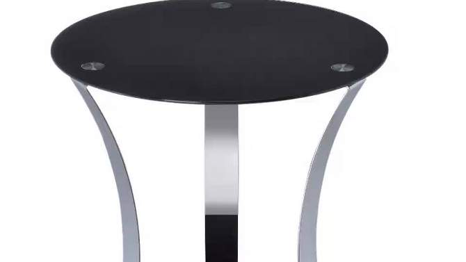 Round End Table Black Chrome - Acme Furniture, 2 of 5, play video