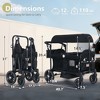 Kinder King 2-Seat Wagon Stroller, All-Terrain Foldable Stroller Wagon for Toddlers with Canopy, Snack Tray & Push/Pull Bar - 3 of 4