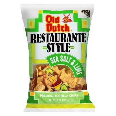 Old Dutch Restaurante Style Sea Salt & Lime Premium Tortilla Chips - 13oz