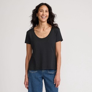 Lands' End Women's Supima Cotton Short Sleeve Scoop Neck Tee - 1 of 4