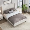 KWPZQEB Platform Bed Frame with High Upholstered Headboard and Wooden Slats Support, Linen Cloth, No Box Spring Needed, Easy Assembly - 3 of 4