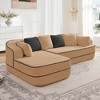 106" Teddy Fabric No Assembly 32D Boneless Sofa,Contrast color design,Fluffy Comfy Couch with L-Shaped Chaise,for Living Room - 4 of 4